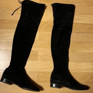 Stuart Weitzman Lowland Black Suede Boots 8.5M